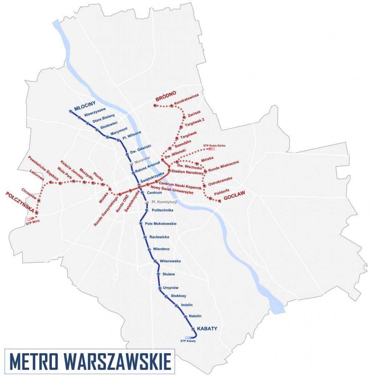 मेट्रो का नक्शा वारसॉ