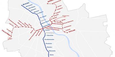 नक्शे के वारसॉ मेट्रो 2016